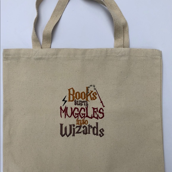 Reuseable Cotton Canvas Tote with Wizard Quote - Picture 3 of 4